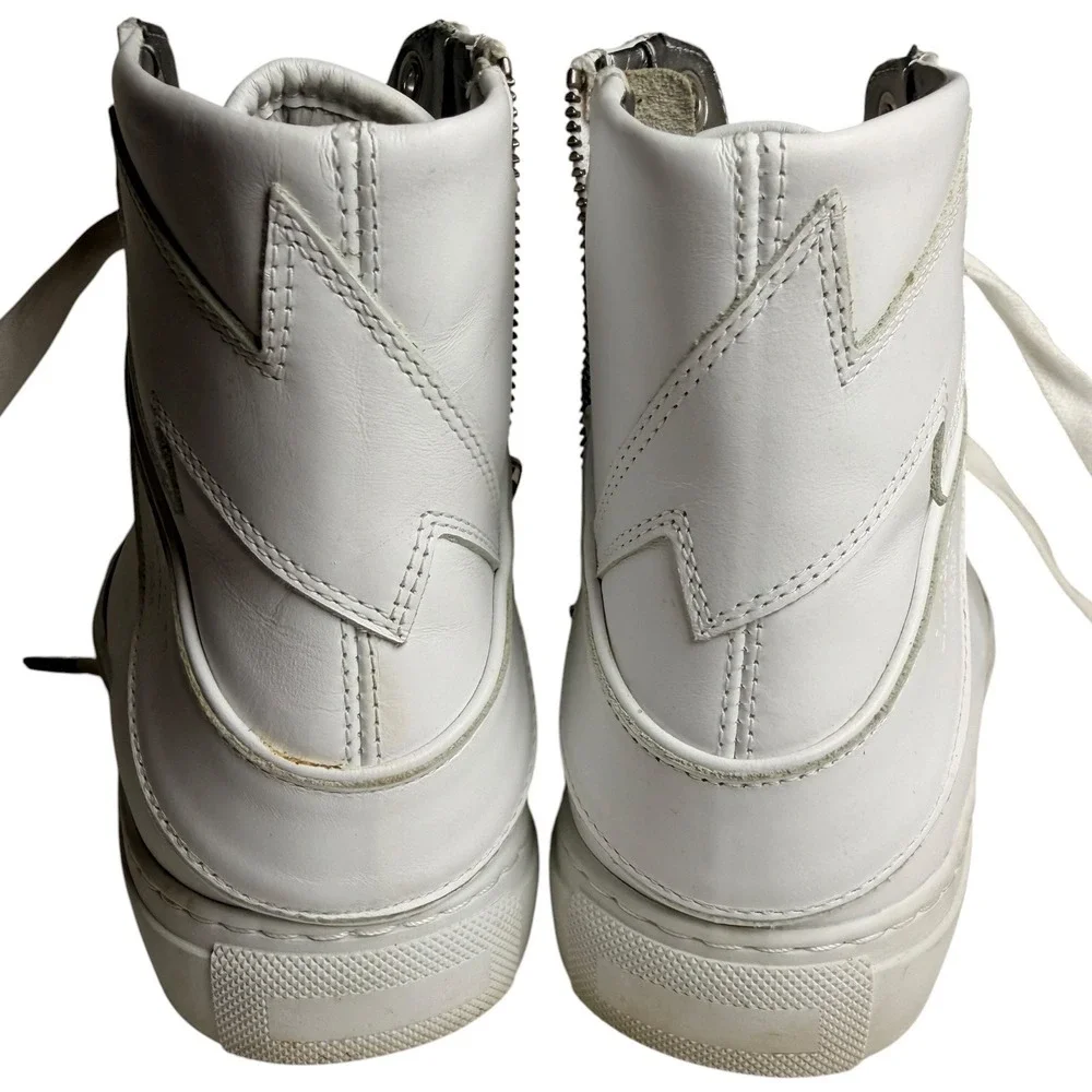Zadig & Voltaire High Flash Lightning Bolt Leather High Top Sneakers EU 38 - Picture 11 of 16